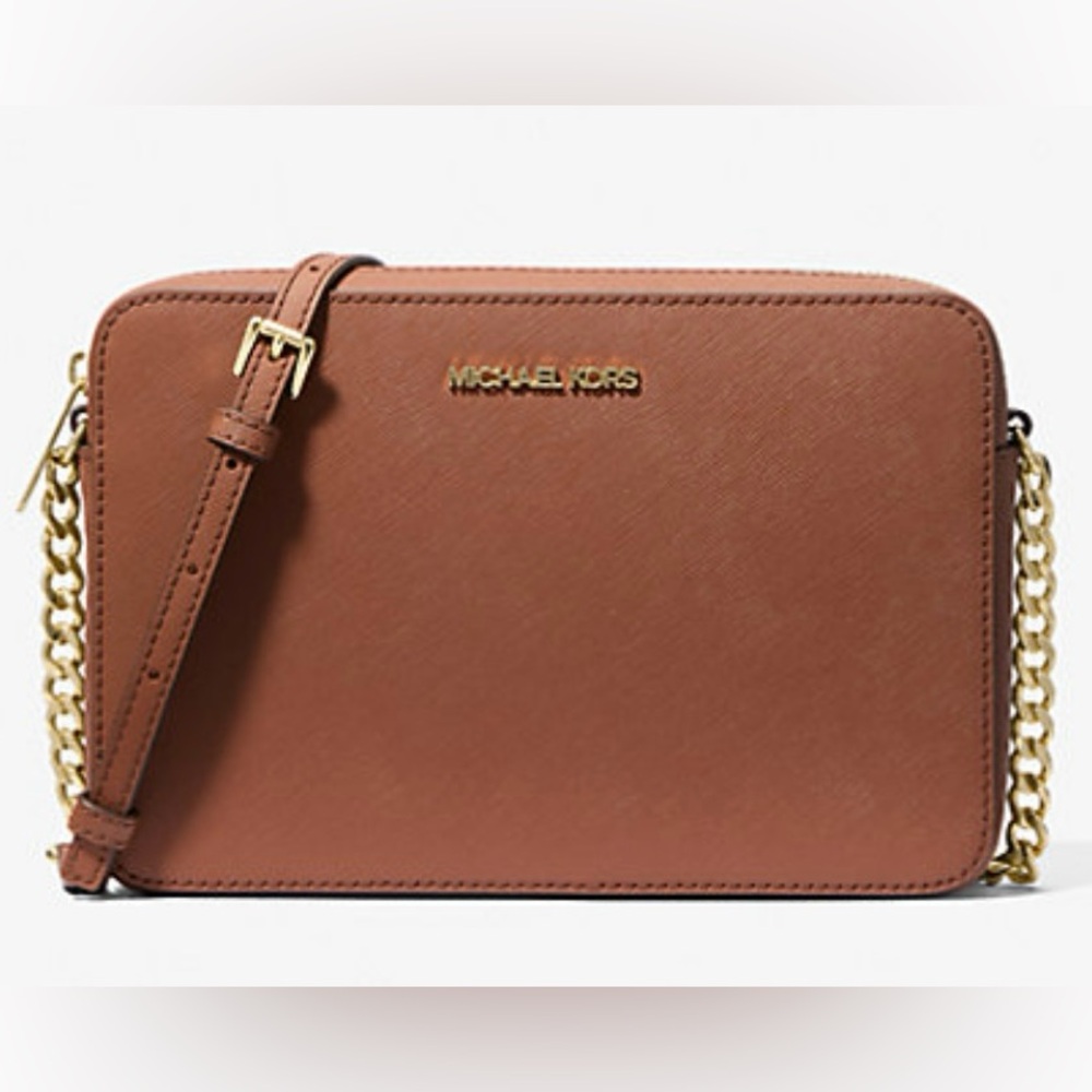 NWOT Michael Kors Tan Crossbody with Gold Hardware Saffiano Leather